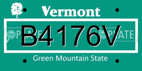 B4176V Vermont License Plate