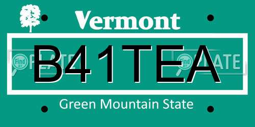 B41TEA Vermont License Plate