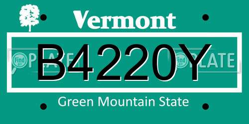 B4220Y Vermont License Plate