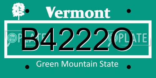 B4222O Vermont License Plate