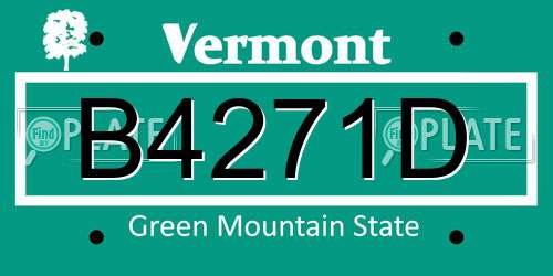 B4271D Vermont License Plate