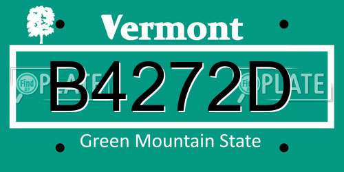 B4272D Vermont License Plate