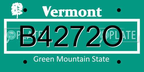 B4272O Vermont License Plate