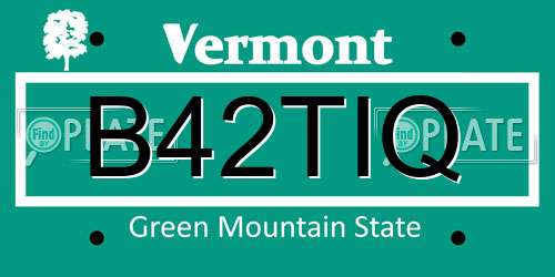 B42TIQ Vermont License Plate