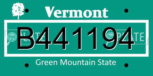 B441194 Vermont License Plate