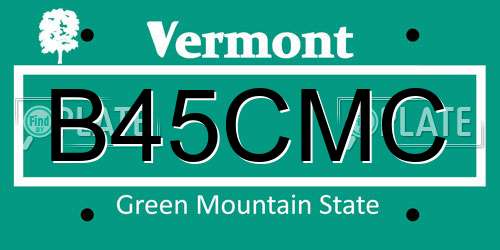 B45CMC Vermont License Plate