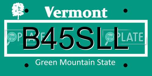 B45SLL Vermont License Plate