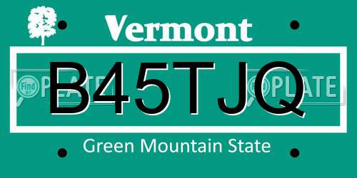 B45TJQ Vermont License Plate