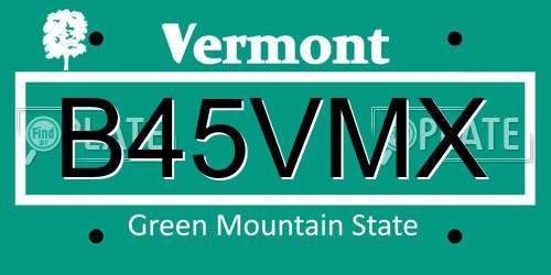 B45VMX Vermont License Plate