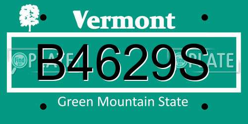 B4629S Vermont License Plate