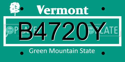 B4720Y Vermont License Plate