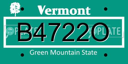 B4722O Vermont License Plate