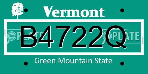 B4722Q Vermont License Plate