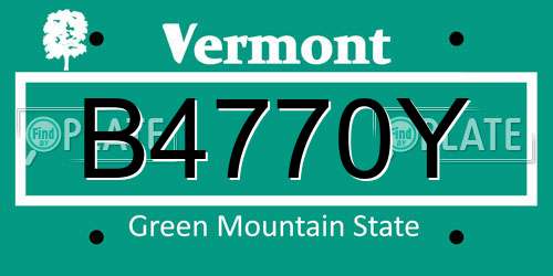 B4770Y Vermont License Plate