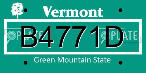 B4771D Vermont License Plate