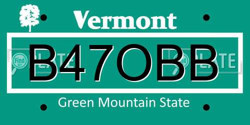 B47OBB Vermont License Plate