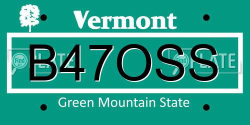 B47OSS Vermont License Plate
