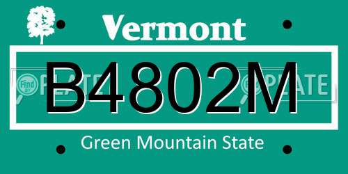 B4802M Vermont License Plate