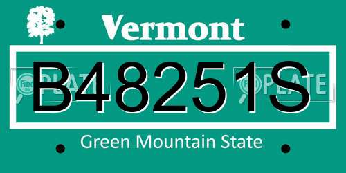 B48251S Vermont License Plate