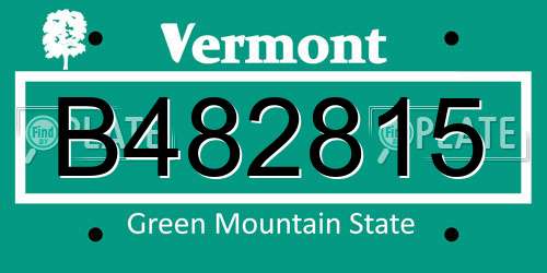 B482815 Vermont License Plate