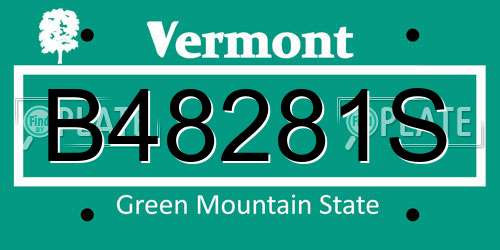 B48281S Vermont License Plate