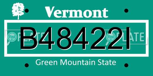 B48422I Vermont License Plate