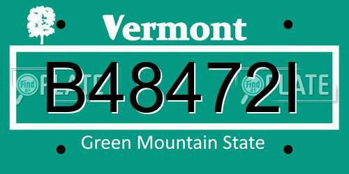 B48472I Vermont License Plate