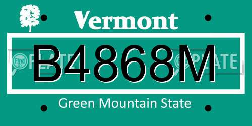 B4868M Vermont License Plate