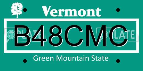 B48CMC Vermont License Plate