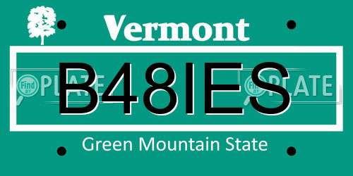 B48IES Vermont License Plate