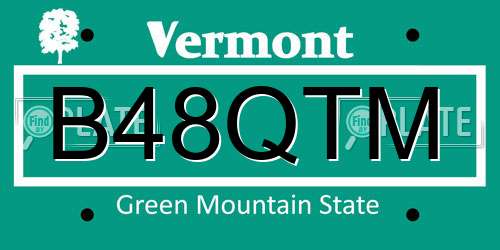 B48QTM Vermont License Plate