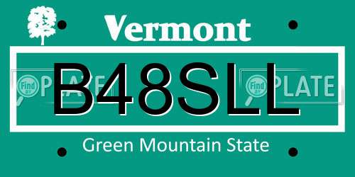 B48SLL Vermont License Plate