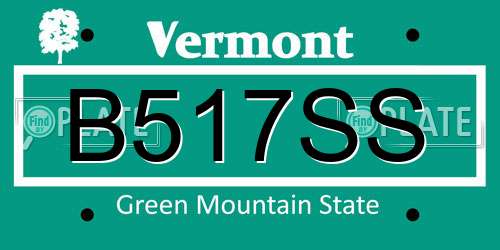 B517SS Vermont License Plate