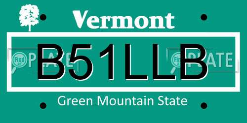 B51LLB Vermont License Plate
