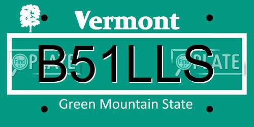 B51LLS Vermont License Plate