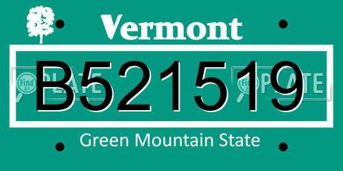 B521519 Vermont License Plate