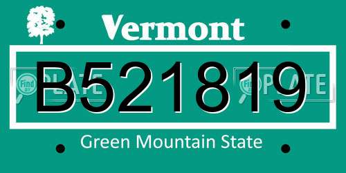 B521819 Vermont License Plate
