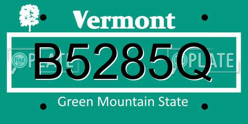 B5285Q Vermont License Plate