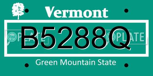 B5288Q Vermont License Plate