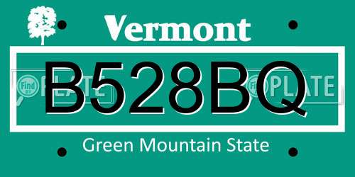 B528BQ Vermont License Plate