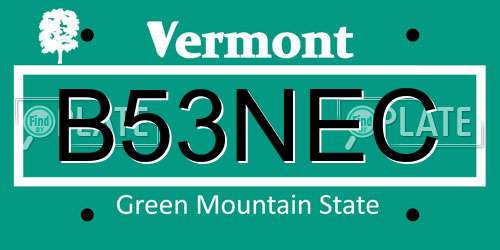 B53NEC Vermont License Plate