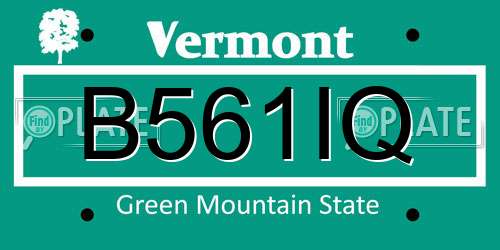 B561IQ Vermont License Plate