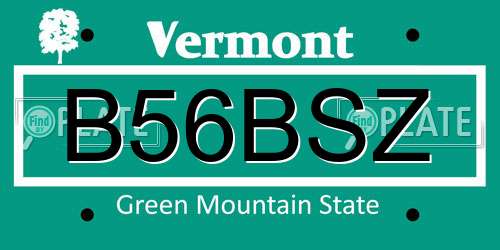 B56BSZ Vermont License Plate