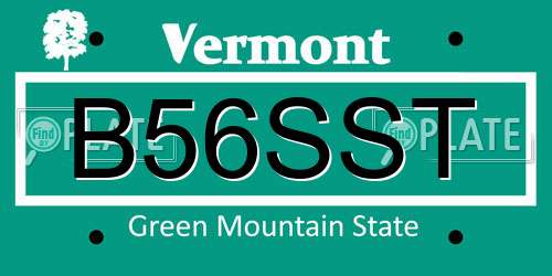B56SST Vermont License Plate