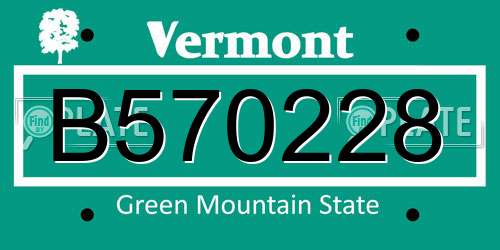 B570228 Vermont License Plate