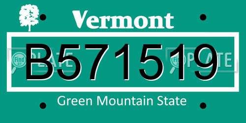 B571519 Vermont License Plate