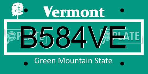 B584VE Vermont License Plate