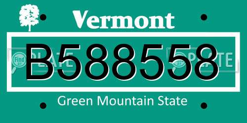 B588558 Vermont License Plate