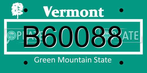 B60088 Vermont License Plate