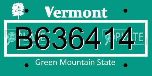 B636414 Vermont License Plate